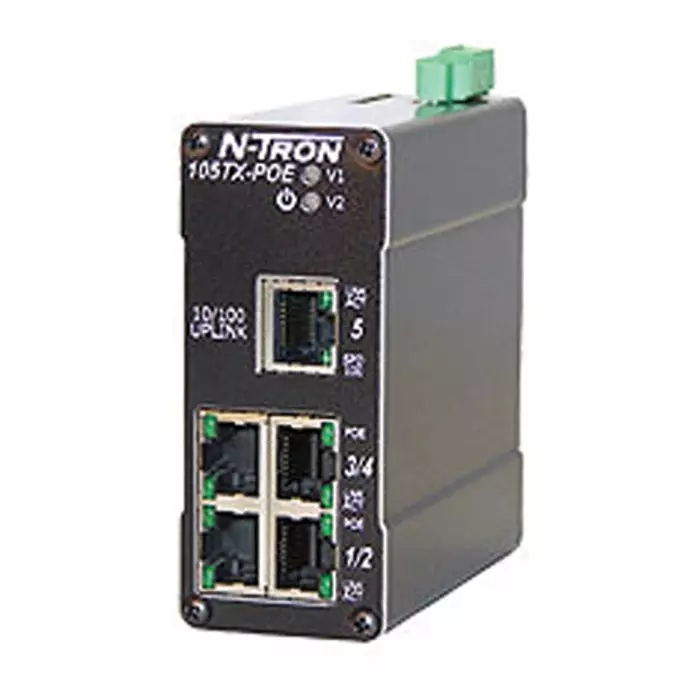 Red Lion 5 (Bi-Directional) Port Unmanaged Ethernet Switch, 105TX-POE