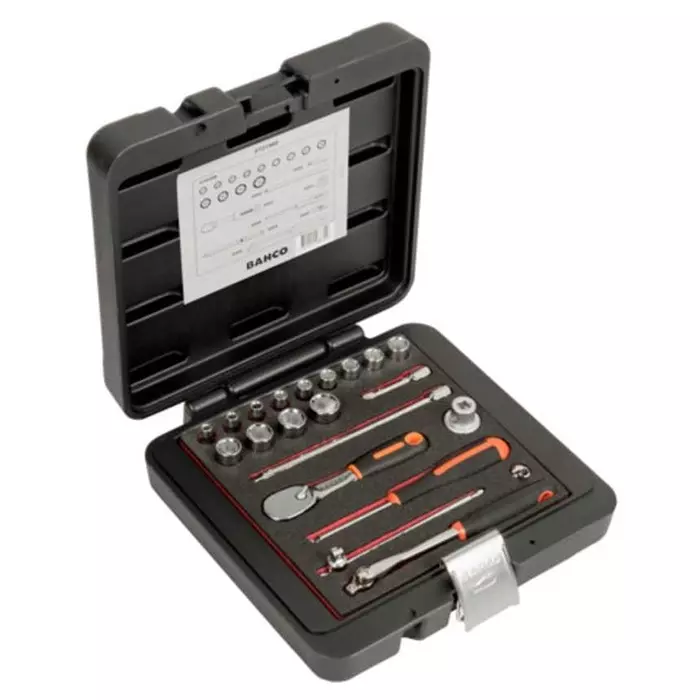 Bahco Bit Socket Set Imperial 1/4 inch with Ratchet Square, 6721NM