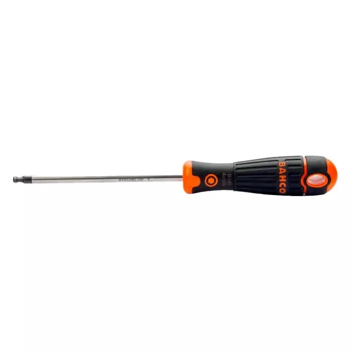 Bahco Ball End Hexagon Screwdriver 4 mm Tip 100 mm Blade 195 mm Overall Length, B143.040.100
