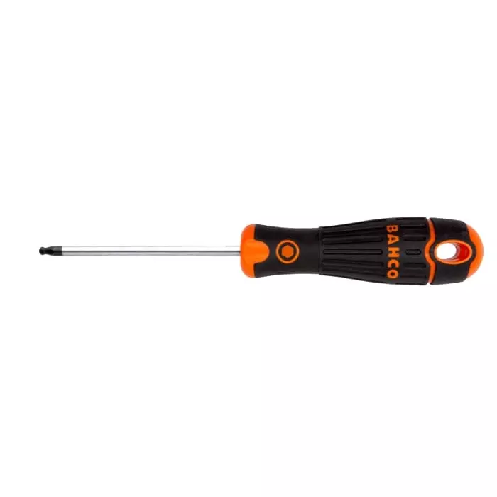 Bahco Ball End Hexagon Screwdriver 4 mm Tip 100 mm Blade 195 mm Overall Length, B143.040.100