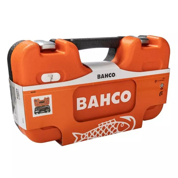 Bahco Standard Socket/Bit Set Metric 1/4 & 3/8 inch with Ratchet 6 Point, S330 (Set of 34 Pcs)