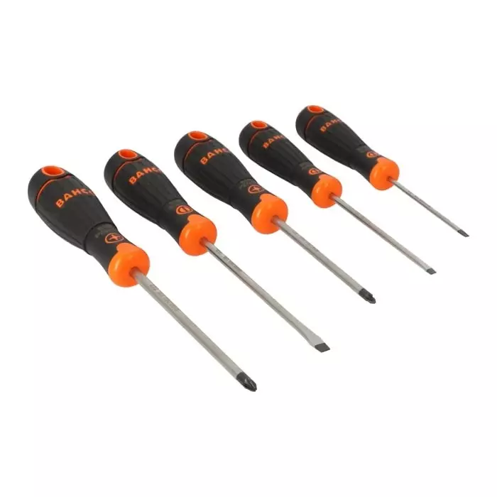 Bahco Pozidriv Slotted Screwdriver, B219.015 (Set of 5 Pcs)