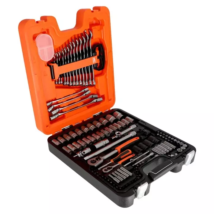 Bahco Deep Socket/Standard Socket/Spanner/Allen Key/Bit Set Metric 1/2 & 1/4 inch with Ratchet 6 Point, S108 (Set of 108 Pcs)