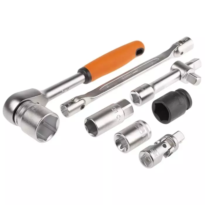Bahco Deep Socket/Standard Socket/Spanner/Allen Key/Bit Set Metric 1/2 & 1/4 inch with Ratchet 6 Point, S108 (Set of 108 Pcs)