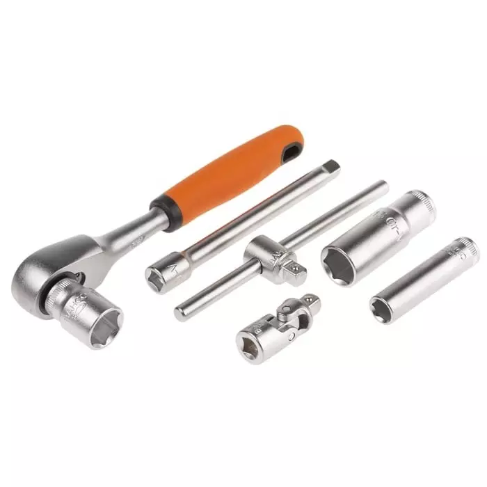 Bahco Deep Socket/Standard Socket/Spanner/Allen Key/Bit Set Metric 1/2 & 1/4 inch with Ratchet 6 Point, S108 (Set of 108 Pcs)