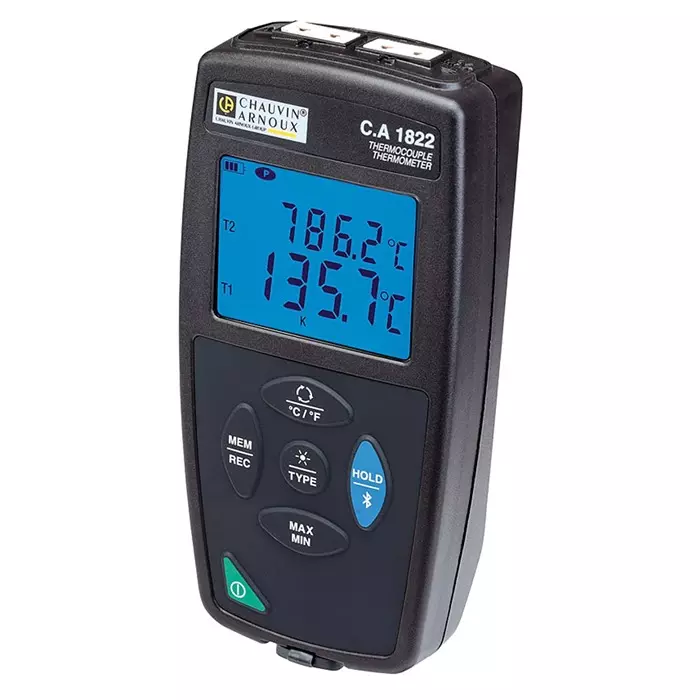 CHAUVIN ARNOUX Wired Digital Thermometer for Multipurpose Use E J K N R S T Probe 2 Input +1200 (J), P01654822