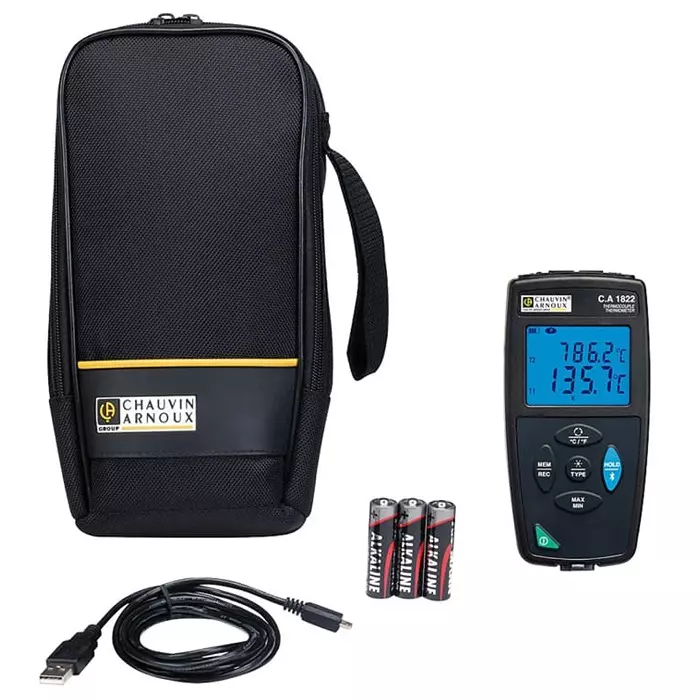 CHAUVIN ARNOUX Wired Digital Thermometer for Multipurpose Use E J K N R S T Probe 2 Input +1200 (J), P01654822