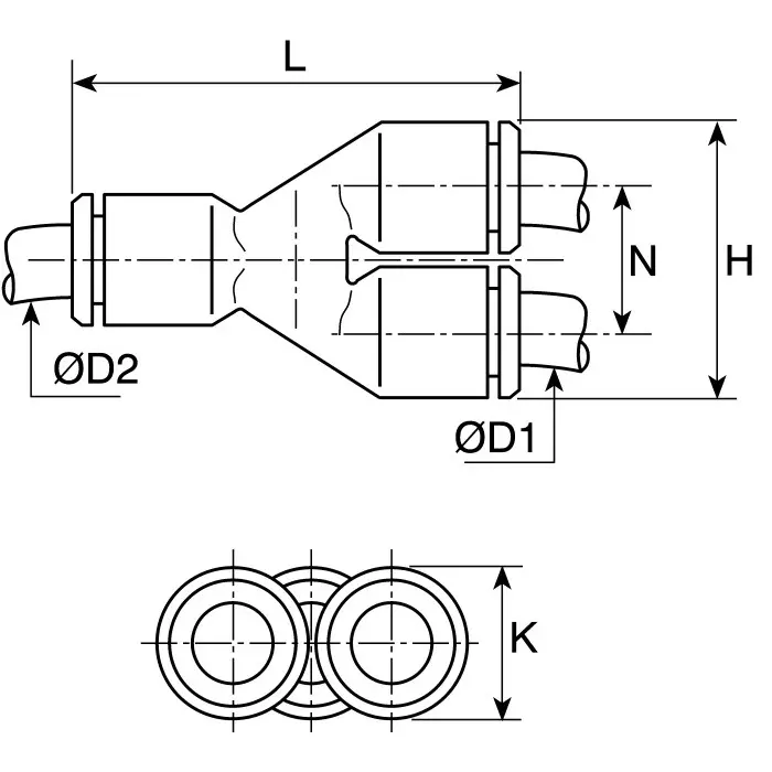 Legris LF3000 Series Y Tube-to-Tube Adaptor Push In 4 mm to Push In 4 mm Tube-to-Tube Connection Style, 3140 04 00 (Pack of 5 Pcs)