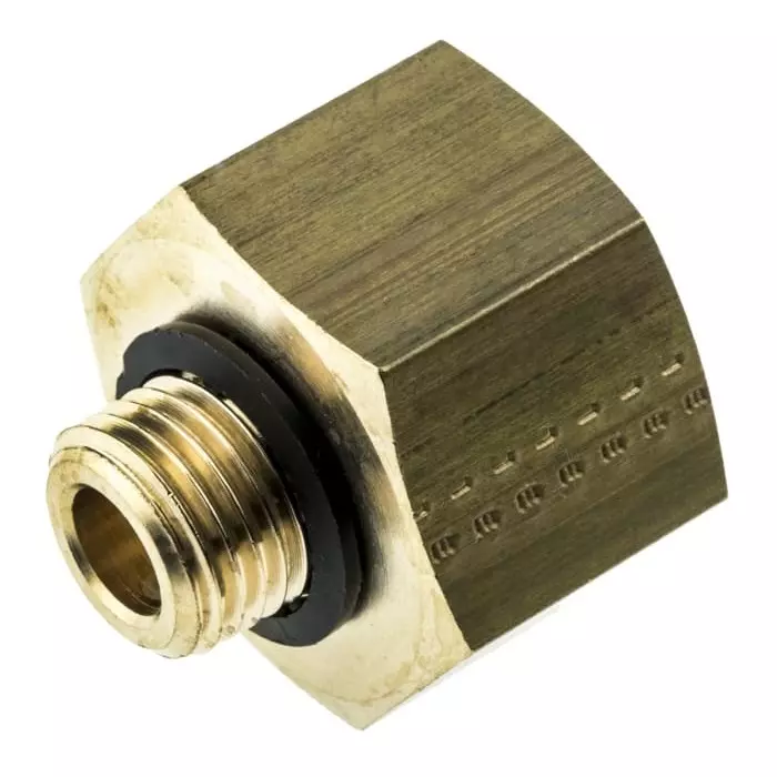 Legris Brass Pipe Fitting Straight Threaded Adapter Male G 1/4 inch to Female G 1/2in, 0169 13 21 (Pack of 5 Pcs)