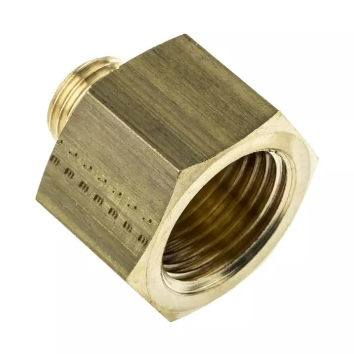 Legris Brass Pipe Fitting Straight Threaded Adapter Male G 1/4 inch to Female G 1/2in, 0169 13 21 (Pack of 5 Pcs)