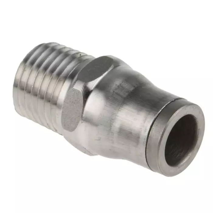 Legris LF3800 Series Straight Threaded Adaptor NPT 1/4 Male to Push In 8 mm Threaded-to-Tube Connection Style, 3805 08 14