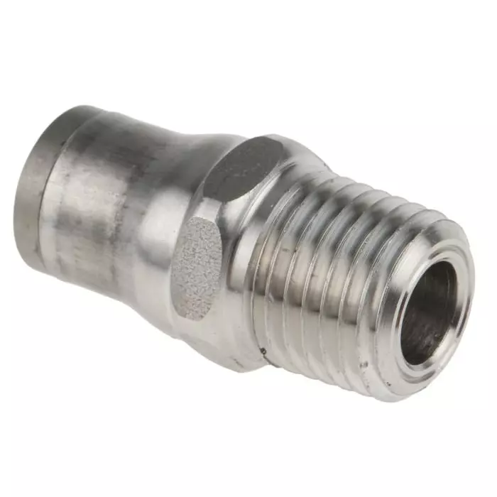 Legris LF3800 Series Straight Threaded Adaptor NPT 1/4 Male to Push In 8 mm Threaded-to-Tube Connection Style, 3805 08 14