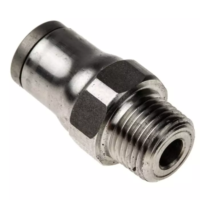 Legris LF3800 Series Straight Threaded Adaptor NPT 1/8 Male to Push In 6 mm Threaded-to-Tube Connection Style, 3805 06 11