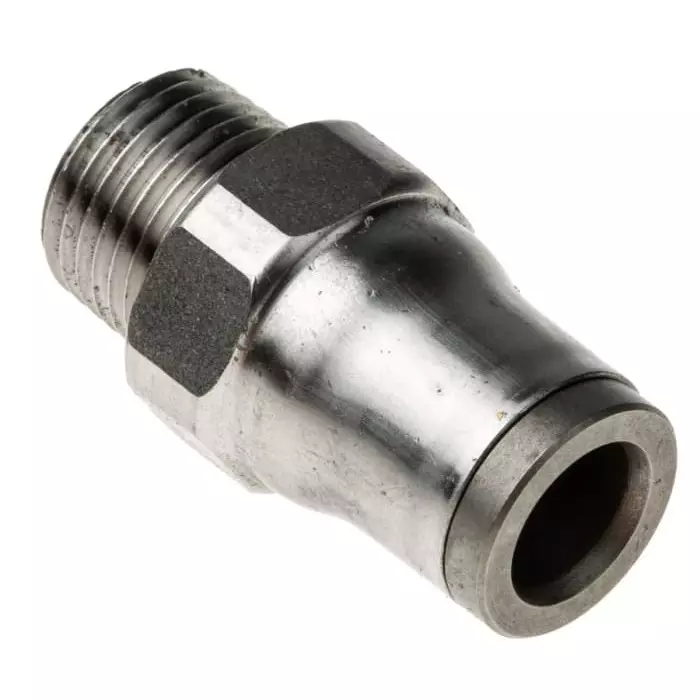Legris LF3800 Series Straight Threaded Adaptor NPT 1/8 Male to Push In 6 mm Threaded-to-Tube Connection Style, 3805 06 11