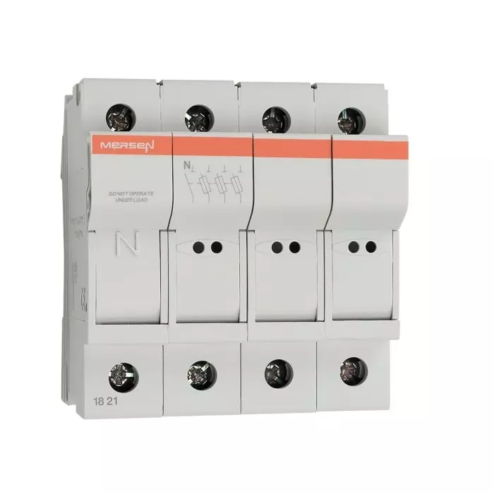 Mersen Rail Mount Fuse Holder 25 A for 8.5x31.5 mm Fuse 3+N 400 V AC, H1062676 - CMC83N
