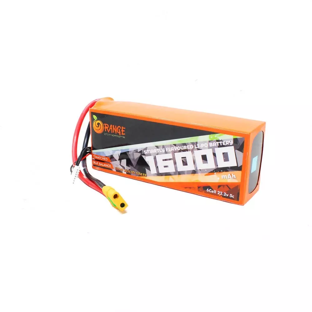 Orange 22.2V 16000 mAh 5C 6S Semi Solid State Li-Ion Polymer Battery Pack