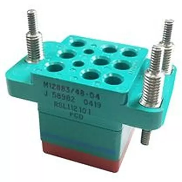 AMPHENOL PCD Relay Socket, 4P, 10A, 14Pos, Panel, M12883/40-19S Lc