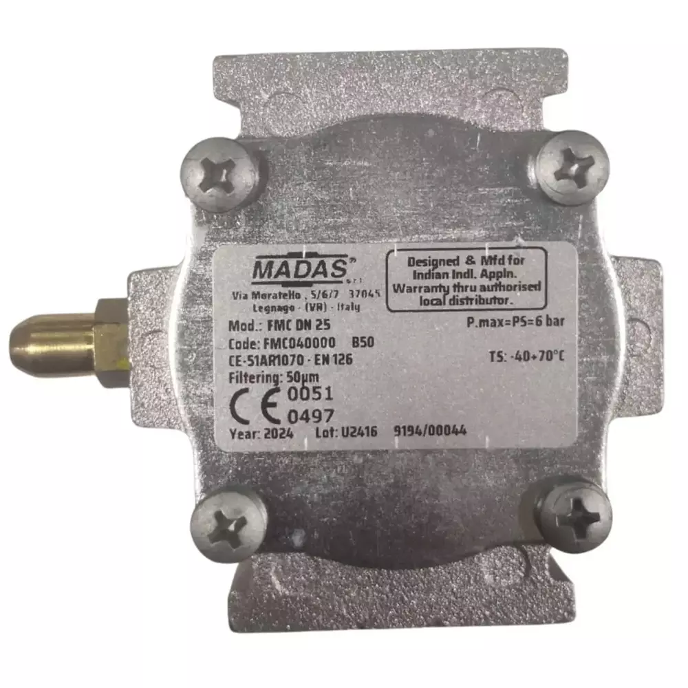 Madas Compact Filter Aluminium Silver 6 Bar Pressure Bar for Industrial Use, FMC DN25