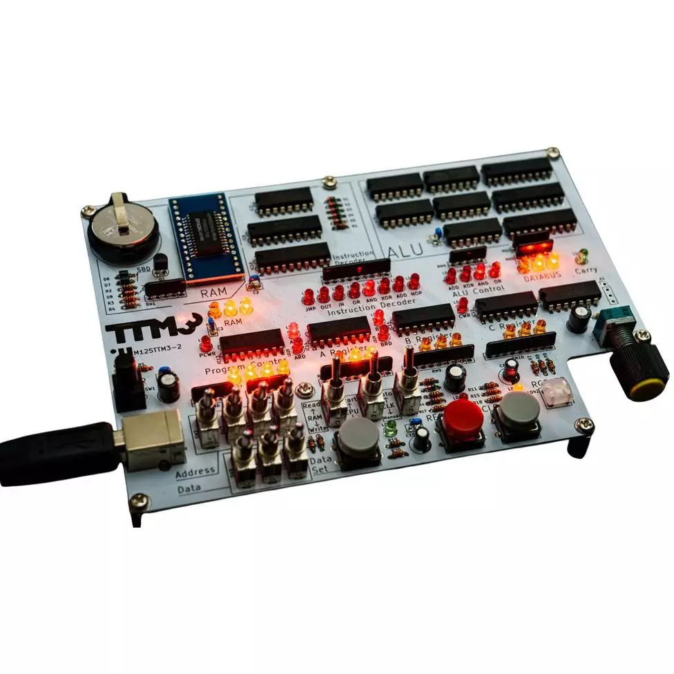 Bit Trade One CPU Learning Kit 5 via USB Input Voltage Instructions: NOP, ADD, XOR, AND, OR, IN, OUT, JMP Type, ADTTM3