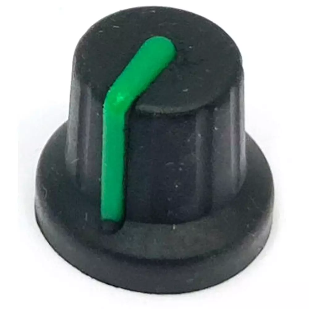 Kyoritsu Electronics Knurled Shaft Knob Rubber Material Green / black Round type, WTN-15-1199 緑