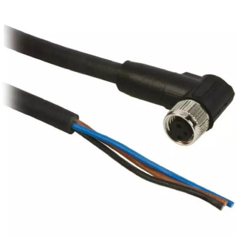 TELEMECANIQUE SENSORS Cable 90°Cable assembly. L-shaped cable assembly series for Schneider sensors. Spec, XZCP1965L5