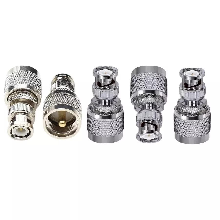 NBR RF Adapter Connector UHF Male to BNC Male for Ham, Antenna, Scanner WiFi, TA042-4 (Pack of 5)