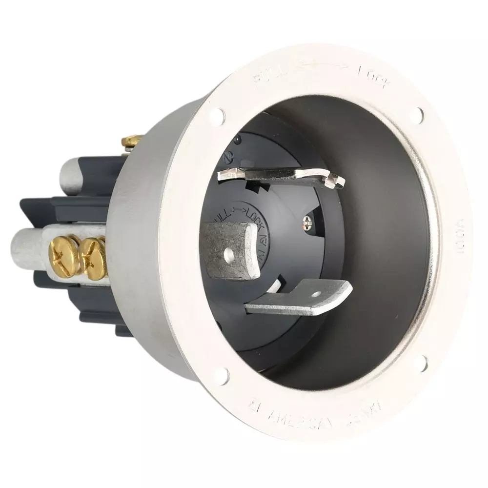 AMERICAN DENKI Hook Type Flange Inlet 250 V Rated Voltage, 31025