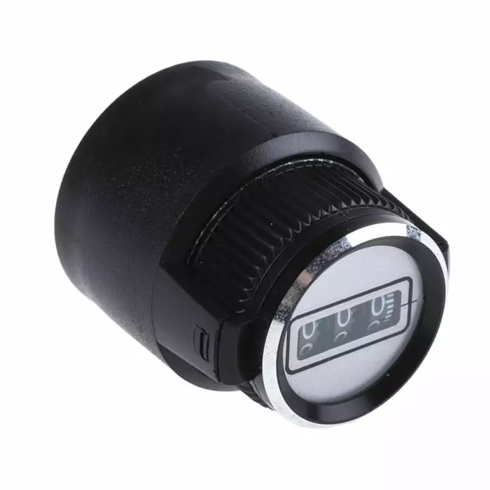 Vishay Circular Potentiometer Knob 30.6 mm Dia Black Indicator, 23A21B10