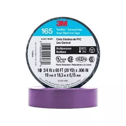 3M TAPE, PVC, 19MM X 18M, PURPLE, 165PR4A