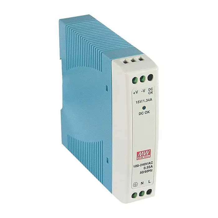 Mean Well POWER SUPPLY, AC-DC, 15V, 0.67A, MDR-10-15