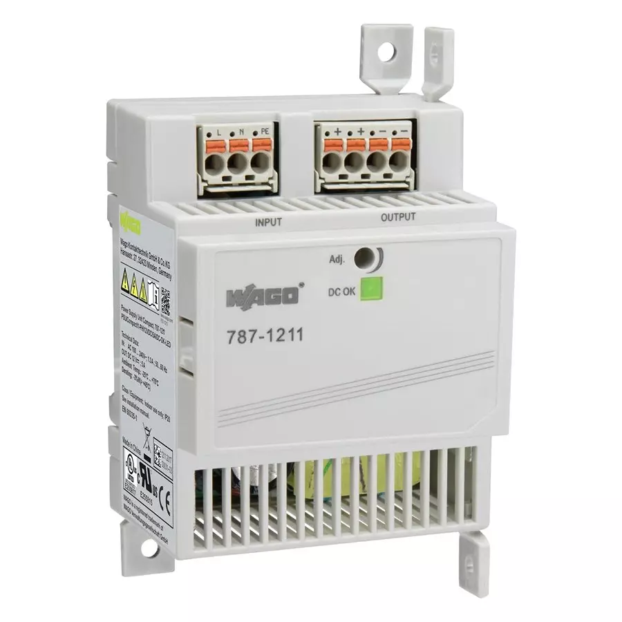 Wago POWER SUPPLY, AC-DC, 12V, 5A, 787-1211.