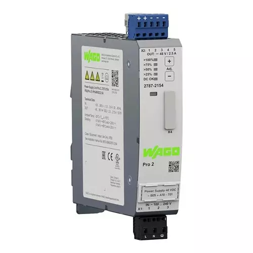 Wago POWER SUPPLY, AC-DC, 48V, 2.5A, 2787-2154