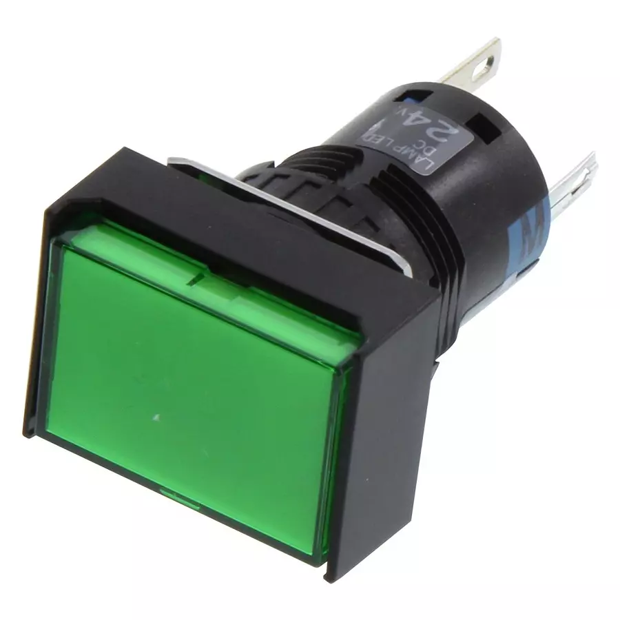 IDEC SWITCH, INDUSTRIAL PUSHBUTTON, 18X24MM, AL6H-M14-G