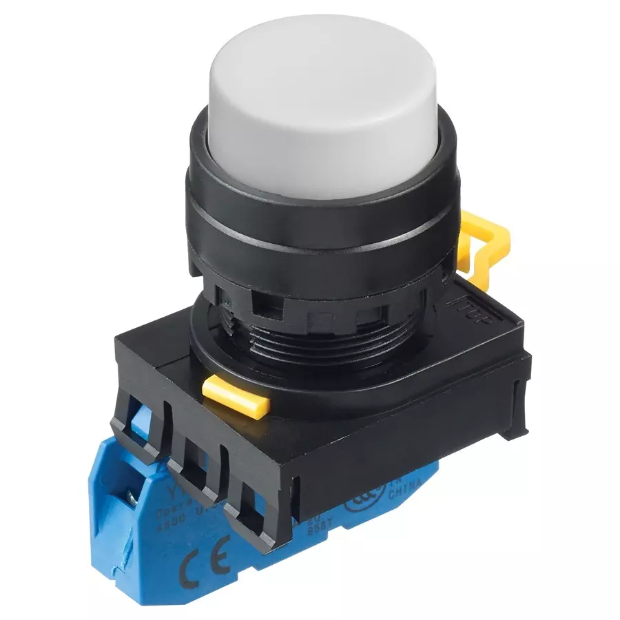 IDEC PB SWITCH, SPST-NO, 10A, 120VAC, SCREW, YW1B-A2E10W