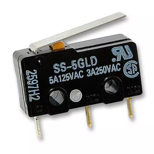 OMRON ELECTRONIC COMPONENTS Microswitch, Hinge Lever, SS-10GLD
