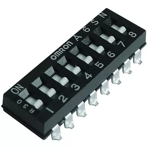 OMRON ELECTRONIC COMPONENTS DIP SWITCH, 4, SPST, RAISED SLIDE, A6SN-4104