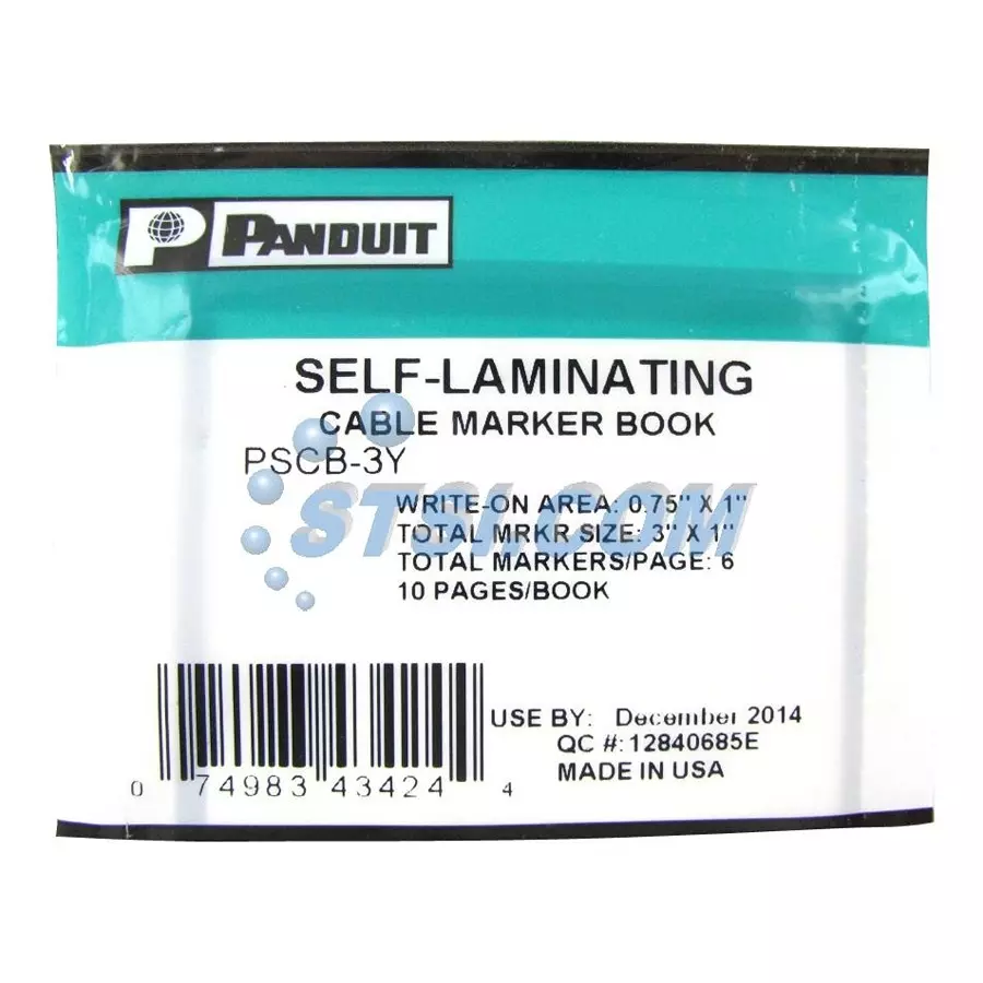 PANDUIT Adhesive Wire Markers WIRE & CABLE MARKER, 25.4X 76.2MM, WHT, PSCB-3Y