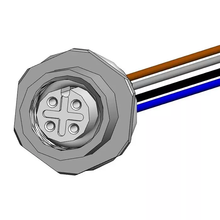 NORCOMP Sensor Cord, 4P M12 Rcpt-Free End, 12", FPM12A04I12BF01