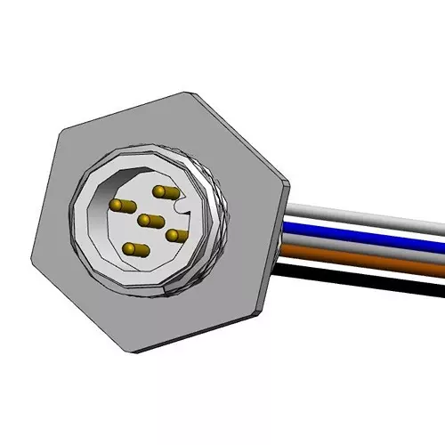 NORCOMP Sensor Cord, 5P M12 Plug-Free End, 12", MPM12A05I12DF01