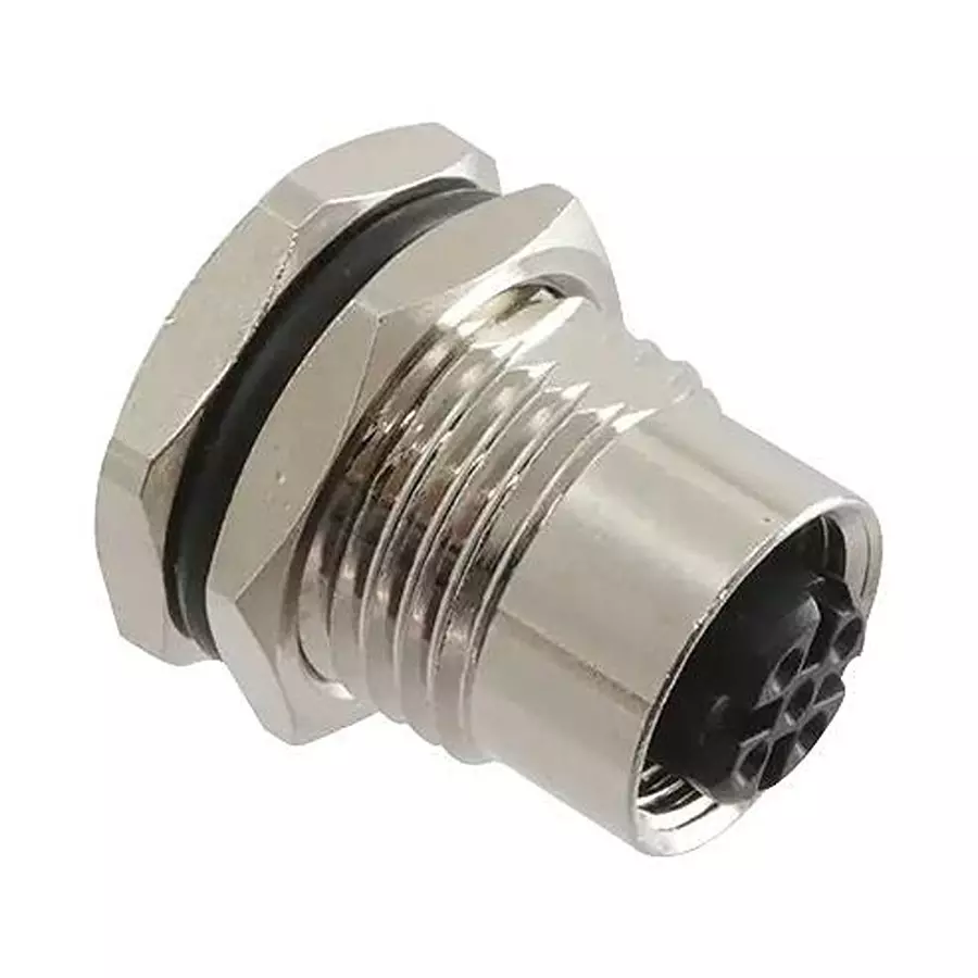NORCOMP Sensor Conn, M12, 4Pos, Rcpt, Panel, 859RD04-20SR004