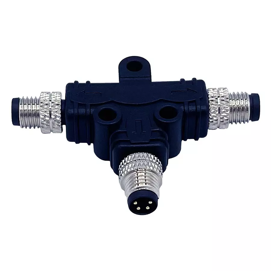 NORCOMP T Splitter Conn, 4P M8 Plug-2X4P Plug, T54-A04-MMMR001