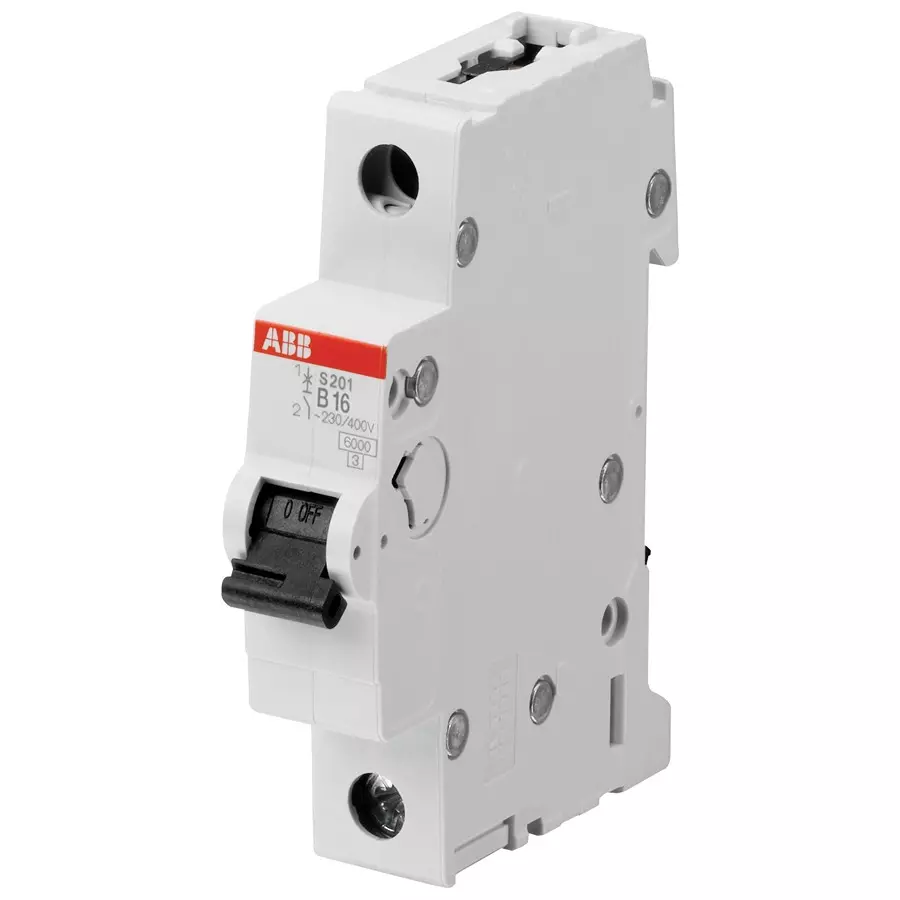 ABB Circuit Breaker, Thermal Mag, 1 Pole, S201M-D6