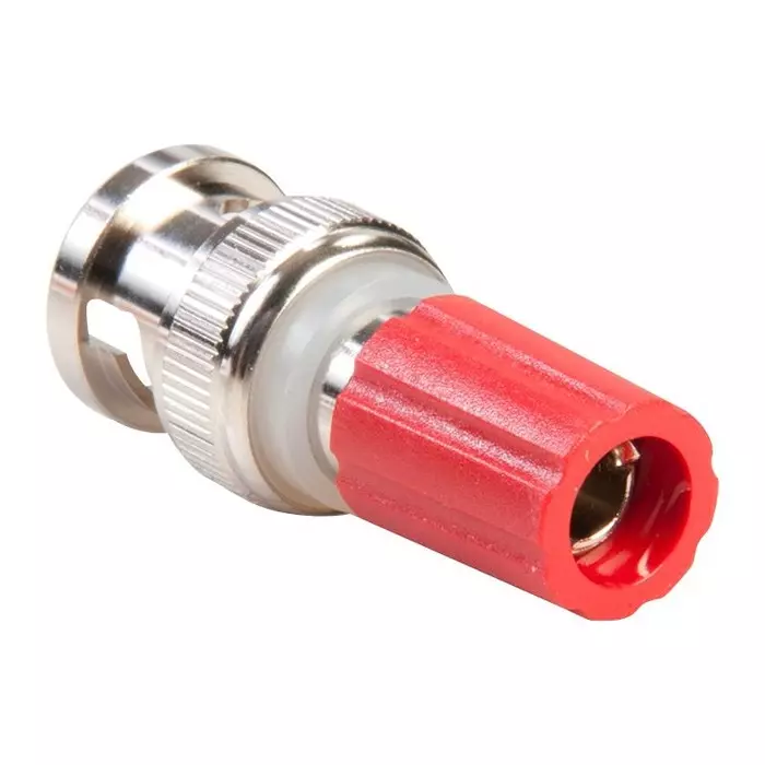 POMONA Adapter, Binding Post - Bnc Plug, Red, 3430-2.