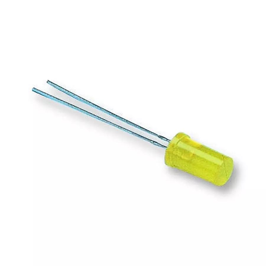 KINGBRIGHT LED, 5 mm, Yellow, 3Mcd, 588Nm, L-483YDT (Pack of 5)