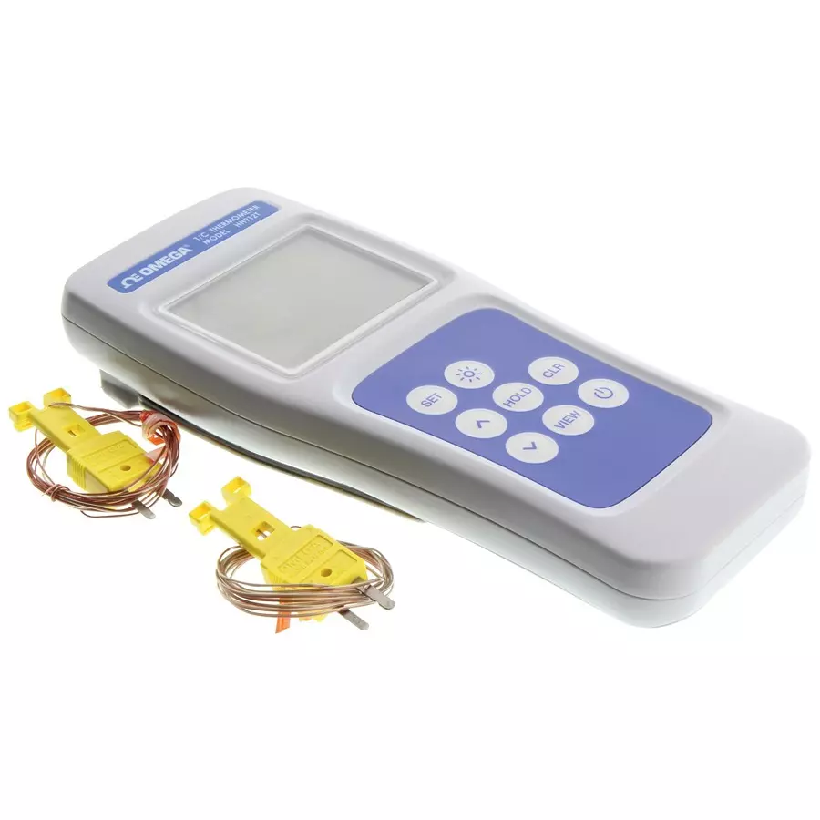Omega Thermocouple Thermometer, 2 Ch, Type K, HH912T.