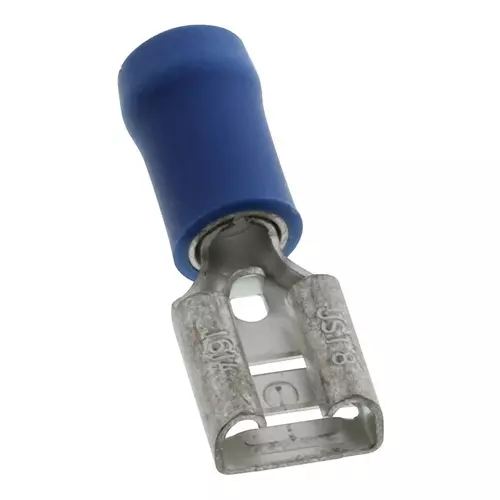 JST (JAPAN SOLDERLESS TERMINALS) Crimp Terminal, Female, 6.3X0.8 mm, Pk100, FVDDF2-250A (S) K (Pack of 100)