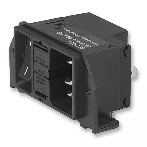 SCHURTER Inlet, Iec, 2P Switch/1P Fuse, DD21.0111.1111