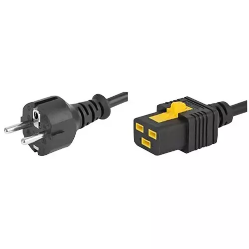 SCHURTER Lead, V-Lock, Eu Plug, C19, 2M, Blk, 6051.2043
