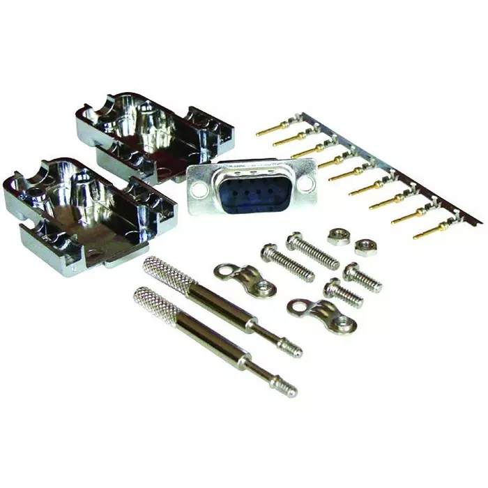 Multicomp D SUB CONNECTOR KIT, PLUG, 9POS, CRIMP, MCD8E09MC-KIT