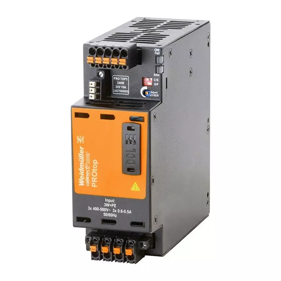 Weidmuller POWER SUPPLY, AC-DC, 24V, 10A, 2467080000